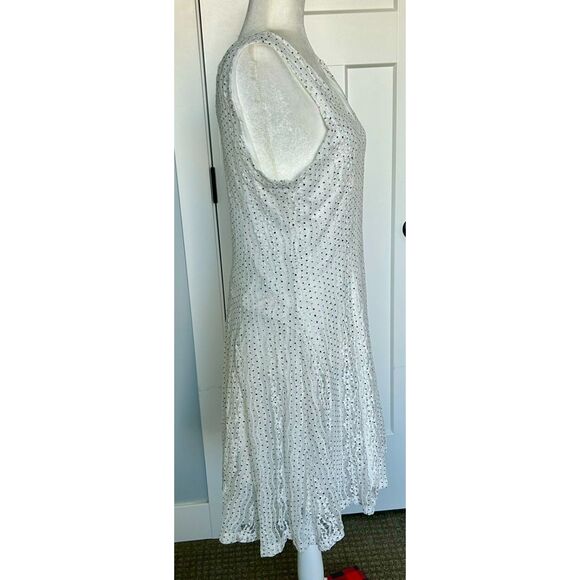 NWT Ember Brand Chiffon Sundress White with Black Dots Women's Size Large - Picture 3 of 6